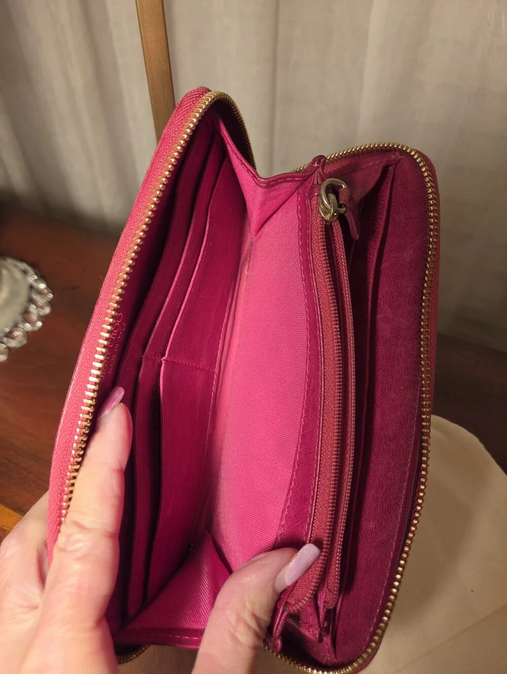 Jimmy Choo Fuchsia/Magneta Filipa Leather Wallet